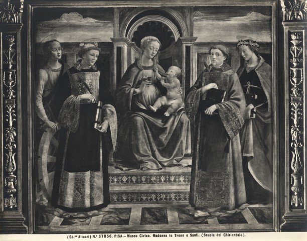 Alinari, Fratelli — Pisa - Museo Civico. Madonna in trono e Santi. (Scuola del Ghirlandaio) — insieme